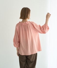 YECCA VECCA フリルギャザーボウタイブラウス