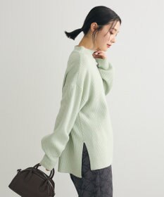 Green Parks 洗えるボトルネックリブニットプルオーバー