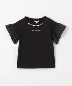 ANY KIDS パール襟 袖フリル Ｔシャツ