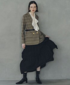 YECCA VECCA フリルギャザーボウタイブラウス