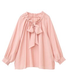 YECCA VECCA フリルギャザーボウタイブラウス