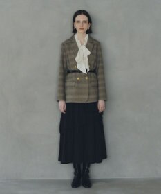 YECCA VECCA フリルギャザーボウタイブラウス