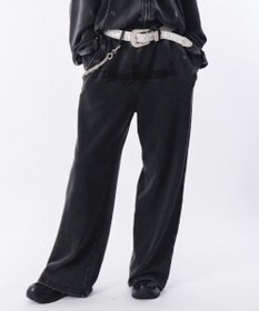 WEGO 【ウエストゴム/ユニセックス着用ITEM】ブリーチハトメスウェットパンツ