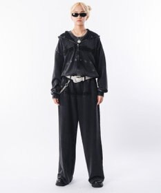 WEGO 【ウエストゴム/ユニセックス着用ITEM】ブリーチハトメスウェットパンツ