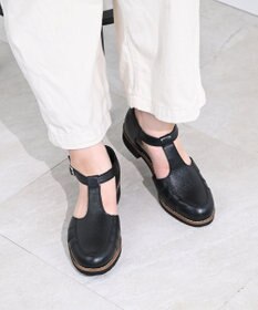 Pointer 本革 通気性Tストラップパンプス