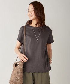 J.PRESS LADIES L 【UVケア・接触冷感】コンパクトコットンスムース 裾刺繍 カットソー