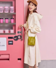 Tiaclasse 【洗える】ダンボール切替パーカーワンピース