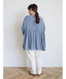 CRAFT STANDARD BOUTIQUE 後リボン切替ギャザーチュニックブラウス