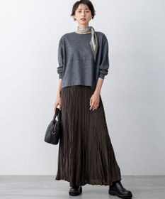23区 S 【洗える】クラッシュ プリーツ ジョーゼット スカート