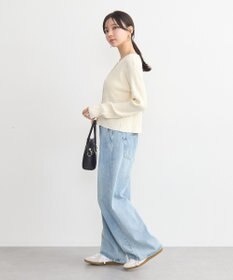 earth music&ecology シルバープチ釦リブニットカーディガン