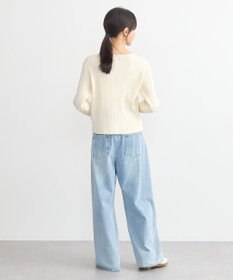 earth music&ecology シルバープチ釦リブニットカーディガン