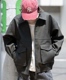 WEGO 【25年秋冬新作/ユニセックス着用ITEM/SMLサイズ展開】PUダブルZIPフライトブルゾン