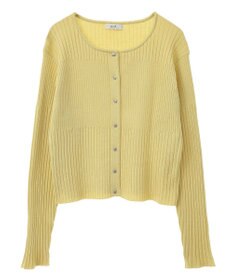 earth music&ecology シルバープチ釦リブニットカーディガン