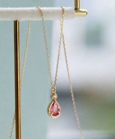 TOCCA 【WEB＆数量限定】PIECE OF FLOWER NECKLACE K10 ピンクトルマリン ダイヤモンド ネックレス