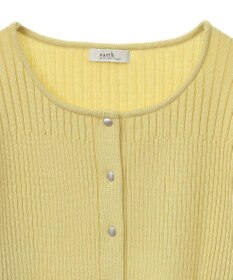 earth music&ecology シルバープチ釦リブニットカーディガン