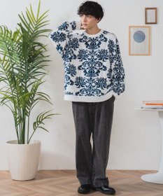 WEGO ベロアモール総柄プルオーバー