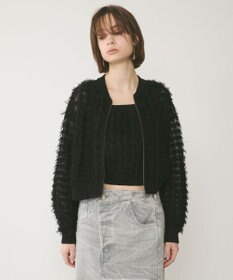 GRACE CONTINENTAL フリンジニットzipカーディガン