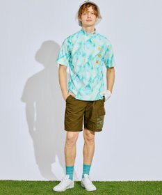 PW CIRCULUS 【吸水速乾 / UV遮蔽率99.5%  UVカット / ストレッチ】【MEN】タイダイ柄モックネックT ゴルフ