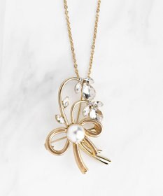 TOCCA RIBBON＆FLOWER BROOCH NECKLACE 2セット ブローチネックレス