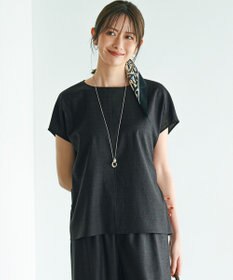 23区 【洗える】トリアセスラブストレッチ フレンチスリーブ ブラウス