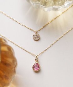 TOCCA 【WEB＆数量限定】PIECE OF FLOWER NECKLACE K10 ピンクトルマリン ダイヤモンド ネックレス