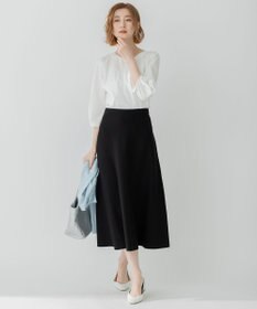 23区 【洗える】ブラウスライクジャージー プレーン カットソー