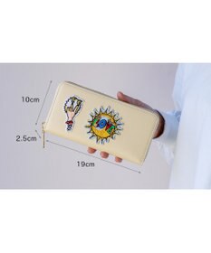 tsumori chisato CARRY ラブワッペン ラウンドファスナー長財布