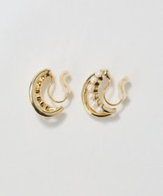 Phoebe 〈痛くないシリーズ/アレルギー対応〉プチパールダブルフープライトフィットイヤリング　ゴールド