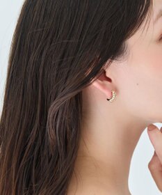 Phoebe 〈痛くないシリーズ/アレルギー対応〉プチパールダブルフープライトフィットイヤリング　ゴールド