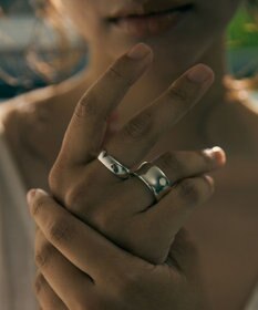 yoaa シルバー925 ボールドライン リング