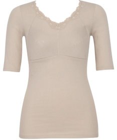 Wing カップ付きあったかインナー オーガニックコットン混(身生地部) ムレにくい 【綿の贅沢 オーガニック】 5分袖 半袖 秋 冬 ET4533 ウイング／ワコール