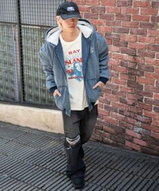 WEGO 【ユニセックス着用ITEM/MLサイズ展開】ワーカーズボアフードブルゾン