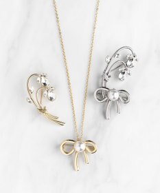 TOCCA RIBBON＆FLOWER BROOCH NECKLACE 2セット ブローチネックレス