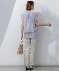 23区 【Oggi7月号掲載/吸水速乾/接触冷感/UVカット】ストレッチジョーゼット テーパード パンツ