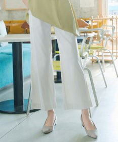 Tiaclasse ストライプストレッチワイドパンツ