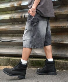 WEGO ダブルニーダメージデニムショーツ