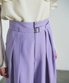 GRACE CONTINENTAL ツータックベルトワイドパンツ