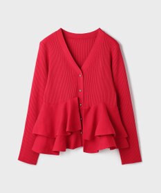 GRACE CONTINENTAL ペプラムニットカーディガン