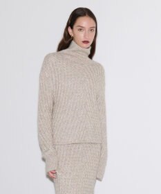 JOSEPH ファジーケーブル　ハイネックニット