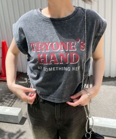 WEGO ヴィンテージウォッシュドロストデザインT