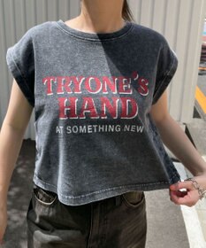 WEGO ヴィンテージウォッシュドロストデザインT