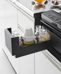 tower IHクッキングヒーターラック タワー 引き出し&スライドテーブル ブラック