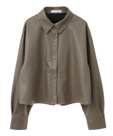 Green Parks ショート丈フェイクレザーシャツ