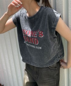 WEGO ヴィンテージウォッシュドロストデザインT