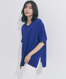 UNFILO L スゴ機能美ニット Vネック ワイドプルオーバー