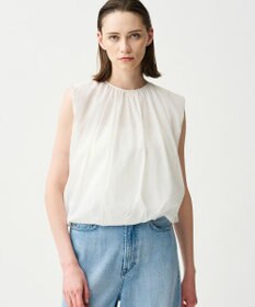 uncrave シアープルーフナイロン ギャザーブラウス