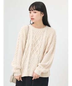 earth music&ecology ウォッシャブルケーブルプルオーバー