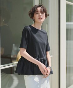 #Newans 【撥水・吸水速乾】コンビネーションペプラムチュニックカットソー