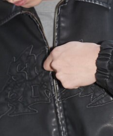 WEGO 【ユニセックス着用ITEM】PUダメージアップリケブルゾン