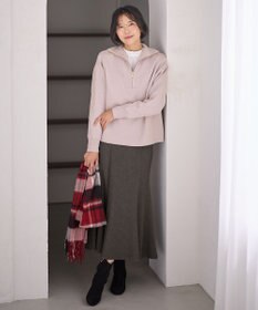 ANY スウェットライクハーフジップニット